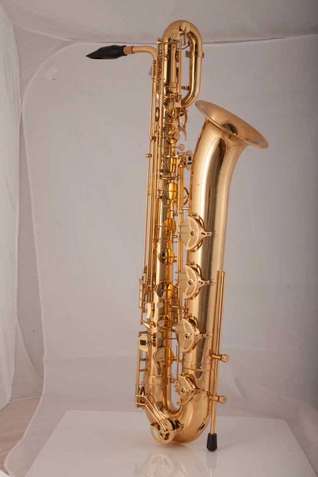 Saxofone Barítono Profissional Banhado a Latão com Acessórios e Estojo
