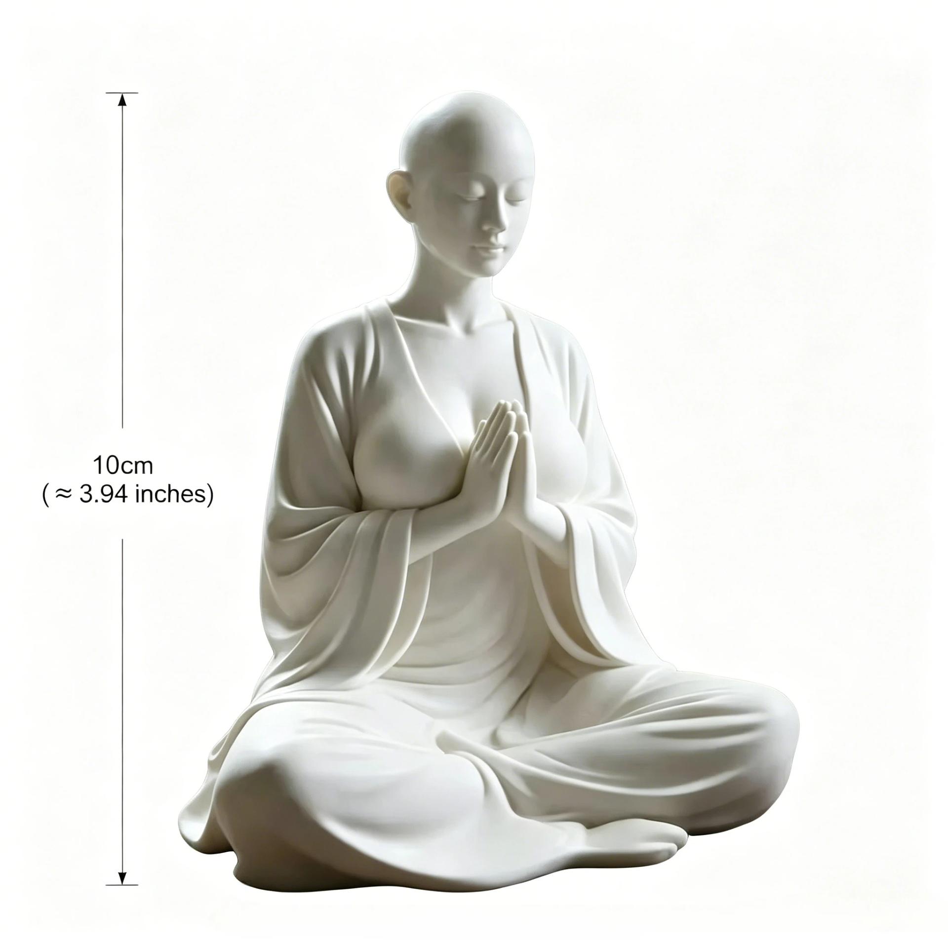Escultura de Meditação Zen Branca, Figurinha Minimalista, Decoração de Arte Espiritual, Ornamento e Presente Ideal para Sala de Yoga, Quarto e Sala de Estar - Image 1