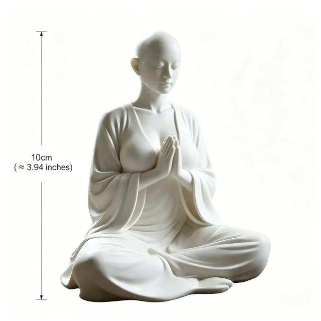 Escultura Meditação Zen Branca Minimalista Arte Espiritual 1 Unidade