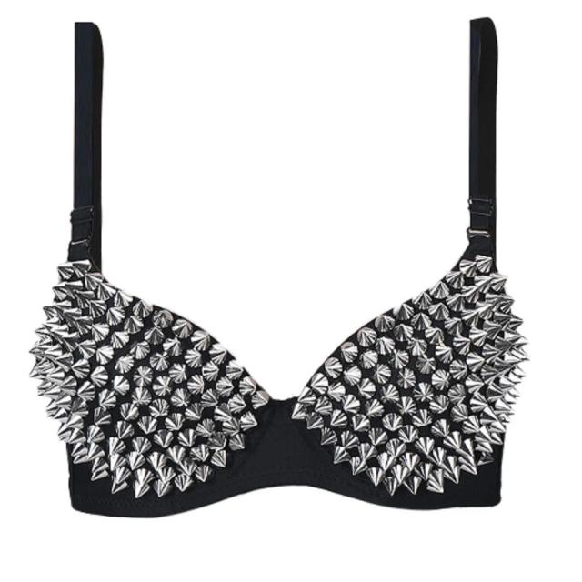 Sutiã Steampunk com Picos Studs Feminino