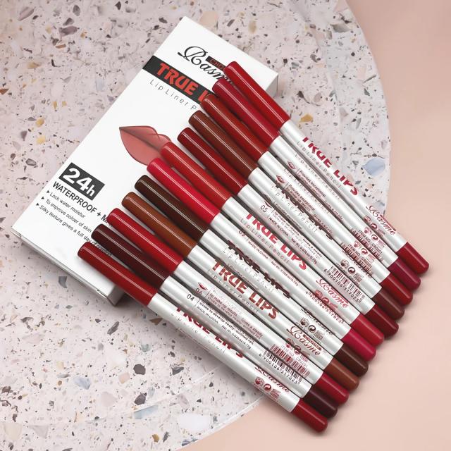 Conjunto de Batom e Lápis Delineador Rasme 12 Peças Lábios Matte de Longa Duração