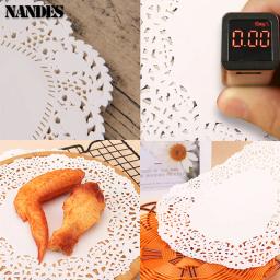 150 pçs cozinha comida frita especial flor fundo papel absorvente de óleo cozimento bolo pizza lanche redondo almofada de papel de renda doméstica - Image 5