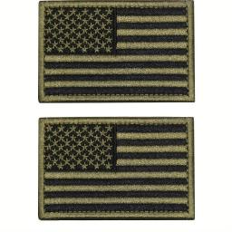 Conjunto de remendo de bandeira dos EUA, 2 peças, preto e verde militar, preto e cinza, bandeira americana, remendos bordados para chapéus, jaquetas, mochilas - Image 4