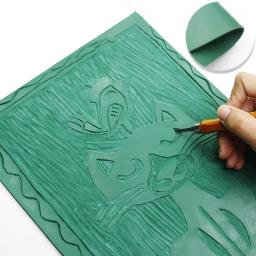Kit de blocos de carimbo de impressão de bloco de borracha de escultura folha placa de placa de impressão fazendo linóleo ferramenta inicial artista gravura macia - Image 1