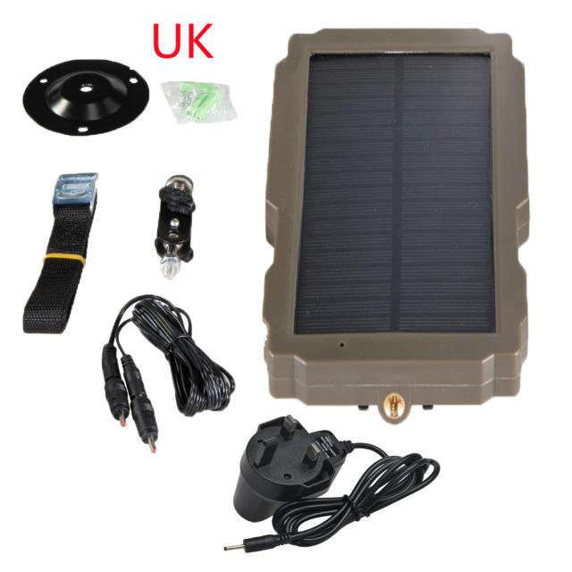 Kit de painel solar para câmera de caça, bateria de lítio 1700mAh à prova d'água ao ar livre - Sistema de energia com carregador solar à prova d'água