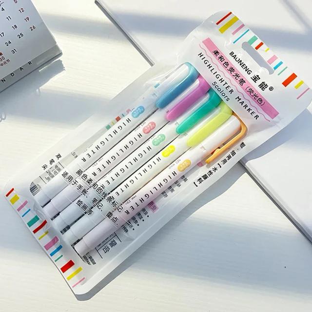 Marcadores Pastel Ponta Dupla 5 Peças