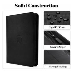 Trading Card Binder com PU Capa, Álbum de Coleção de Cartões, Sturdy Holder para Cartões de Jogo, 360 Carregamento Lateral, 9 Bolso - Image 5