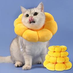 Coleira de recuperação para cães pequenos e gatos, adorável girassol após cirurgia, coleira ajustável para animais de estimação, coleira de proteção para cura de feridas - Image 2