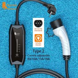 Carregador EV Feyree Tipo 2 16A 3.5KW 1 Fase GB/T / Tipo 1 com Corrente Ajustável, Cabo de 3.5m, Caixa de Carregamento Portátil para Veículos Elétricos - Image 3