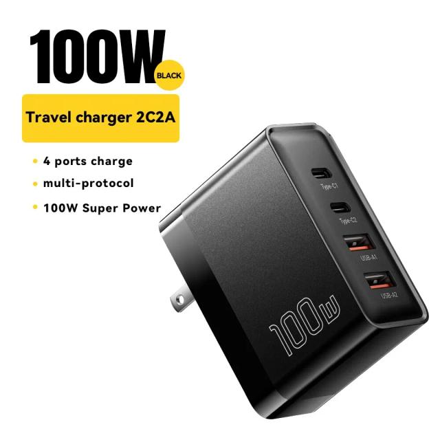 Essager Carregador GaN 100W USB-C PD QC 4.0 Carregamento Rápido
