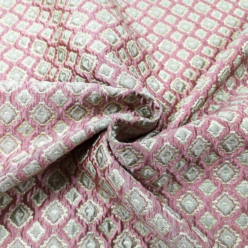 Tecido jacquard brocado em relevo fio dourado diamante trench coat pano para vestido a jarda - Image 1