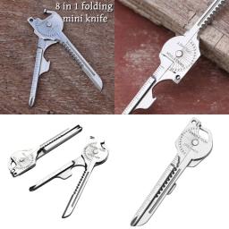 Chaveiro multi-ferramenta compacto multifuncional chaveiro gadget ferramenta portátil com chave de fenda abridor de garrafa acampamento ferramenta de emergência - Image 1