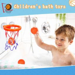 Diversão basquete hoop bolas playset meninos meninas brinquedos de banho banheira 3 bolas conjunto forte ventosa jogo do banheiro para crianças - Image 3