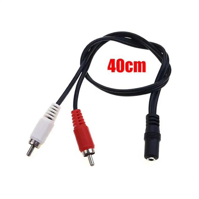 JCD Cabo Adaptador de Áudio Estéreo 3.5mm Macho Fêmea para 2 RCA 1 Unidade