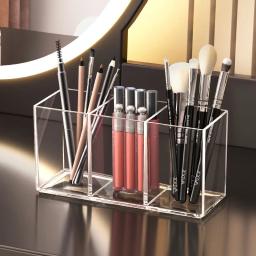 Batom transparente maquiagem cosmética acrílico pincel de maquiagem ferramenta caixa de armazenamento caso suporte de pincel de maquiagem organizador de mesa ferramenta de maquiagem - Image 1