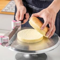 Cortador profissional de nivelador de bolo e cortador de camada, fatiador de bolo criativo de 5 camadas ajustável, ferramentas diy para assar pão dividido, fatiador de torradas - Image 5