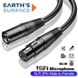 Cabo xlr de 3 pinos de alta fidelidade, linha de áudio xlr macho para fêmea, cabo de extensão de microfone para amplificadores de mixagem, canhão de som, cabo xlr balanceado - Image 1
