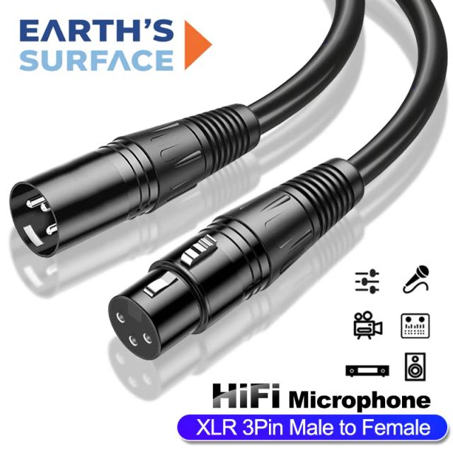 Cabo XLR Macho para Fêmea de 3 Pinos para Microfone e Amplificador 1,5m