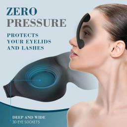 Máscara de Olhos para Dormir de Lado, Máscara de Olhos Blackout para Homens e Mulheres, Máscara de Olhos Luxuosa com Alça de Ombro Ajustável para Viagem - Image 4