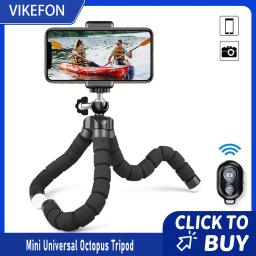 Mini Tripé Universal Octopus com Suporte para Celular e Webcam para Fotografia com Smartphone - Image 1