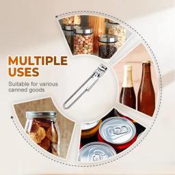 Abridor de Jarros Ajustável em Aço Inoxidável, Abridor de Garrafas Profissional, Utensílio de Cozinha para Abrir Tampas Apertadas, Ideal para Idosos com Artrite - Image 6