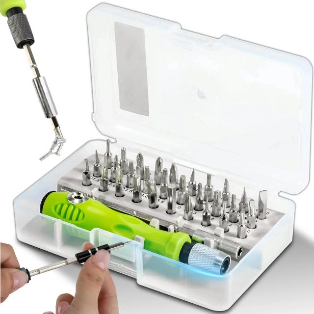 Mini Kit de Chaves de Precisão 32 em 1 com Pontas Magnéticas