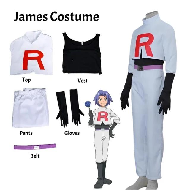 2025splay traje equipe foguete jessie musashi james kojirou halloween cosplay traje conjunto completo feminino