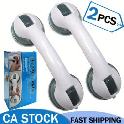 Duas barras de apoio de segurança para banheiro com alças antiderrapantes, feitas de plástico durável, resistentes e estáveis, com ventosa forte - Image 5