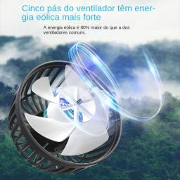 Três-Speed Car Seat Back Cooling Fan, USB Charge, Dual Head, 360 Graus de rotação, Pescoço Cooler, Verão Acessórios - Image 4