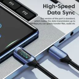 Toocki-Tipo C para Cabo Tipo C, Carregador de carregamento rápido PD, USB para USB C, Cabo de exibição para Macbook, iPad, Cabo de dados, 100W - Image 4