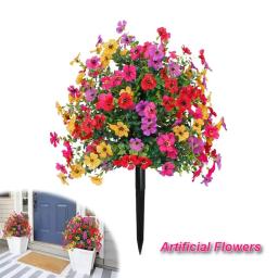 Flores Artificiais para Decoração de Jardim Interno e Externo, Margaridas Falsas com Folhas de Eucalipto, Plantas Artificiais para Varanda e Pátio - Image 1