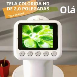 Microscópio Portátil P02 1600X com Tela de 2 Polegadas, Lente de Ampliação para Crianças, Mini Microscópio Eletrônico que Suporta Fotos e Vídeos - Image 5