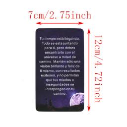 Baralho de tarô espanhol, cartas oracle do universo, tarô de palavras-chave, cartas de mensagens de espírito, para iniciantes, tarô versão espanhola, 12x7cm - Image 2
