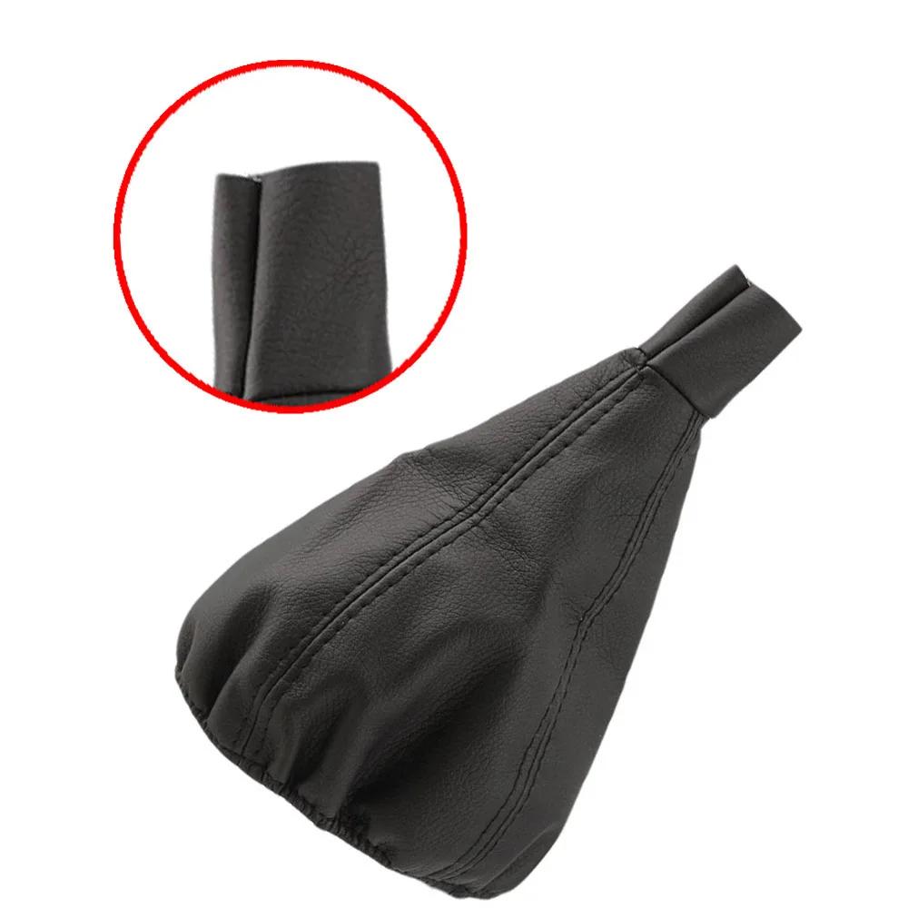Couro do plutônio mudança de engrenagem do carro vara gaiter boot capa à prova de poeira universal caixa de velocidades lidar com proteção preto capa de mudança de engrenagem do carro - Image 1