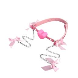 Coleira de Couro com Gag de Bola, Restrição de Amarração, Pinça de Mamilo, Clipe de Seio com Corrente, Brinquedos Adultos para Casais, Jogo para Mulheres e Casais - Image 1