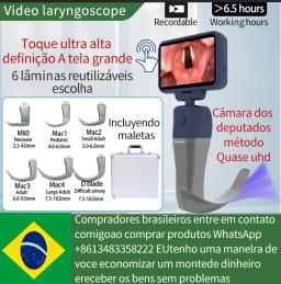 3,5 polegadas tela sensível ao toque de vídeo laringoscópio reutilizável lâminas esterilizáveis cor digital vídeo laringoscópio 6 lâminas opcional - Image 1