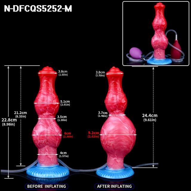 SXXY Dildo Grande com Dois Nós Plug Anal Inflável para Masturbação Vaginal Unissex