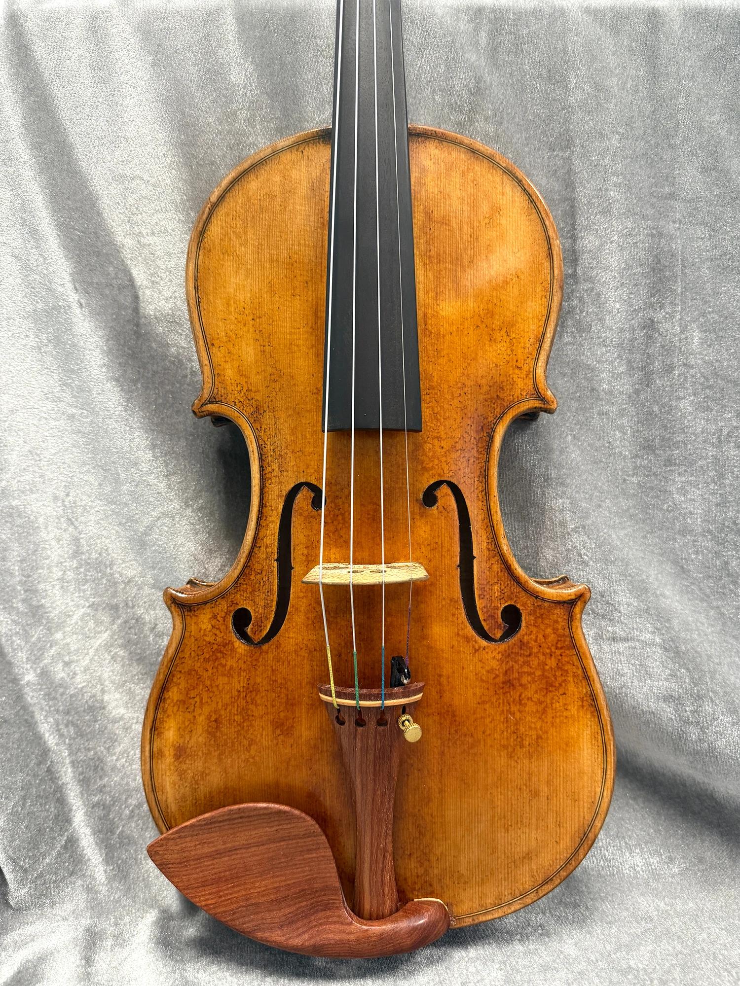 Violino Antigo Stradivari Modelo 1716 4/4, Fundo em Maple Flamejado Esculpido à Mão, Acabamento Fosco Acetinado, Instrumento Profissional para Músicos Avançados - Image 1