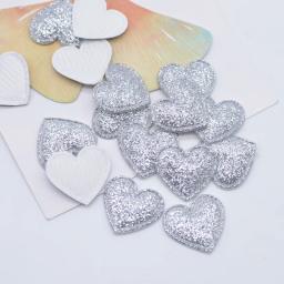 100 pçs 22*20mm bling coração apliques remendos acolchoados para diy headwear grampos de cabelo decoração roupas chapéu artesanato costura suprimentos - Image 6