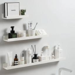 Prateleira autoadesiva para banheiro, organizador de armazenamento de maquiagem, prateleira sem perfuração, parede, shampoo, chuveiro - Image 1
