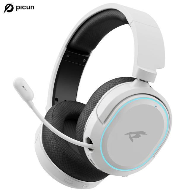 Picun G2 Fone de Ouvido Gamer 2.4GHz Bluetooth 5ms Baixa Latência 7.1 Surround