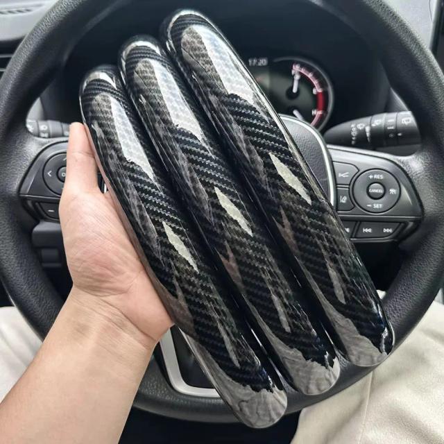 Capa de Volante 3 Peças Fibra de Carbono e Silicone Antiderrapante Universal
