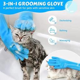 Pet grooming luvas cão gato banho luva de limpeza shampoo purificador limpo macio silicone remoção do cabelo luva mão proteção da pele - Image 5