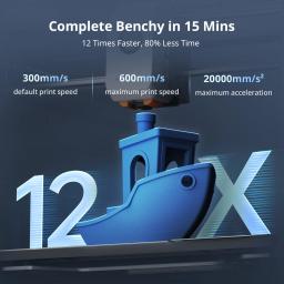 Impressora 3D Multicolorida Anycubic Kobra S1 Max Combo com Bico de Aço Endurecido, Alta Precisão, Velocidade Máxima de 600mm/s, Impressora 3D, 350×350×350 - Image 2
