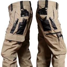 Novas calças de trabalho tático dos homens calças de carga ao ar livre multi-bolso impermeável calça outono primavera ao ar livre workwear caminhadas - Image 3