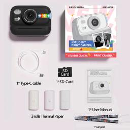 Câmera colorida de impressão instantânea para crianças, presentes de aniversário de Natal para meninos e meninas, câmeras de vídeo digitais HD sem tinta papel térmico - Image 4