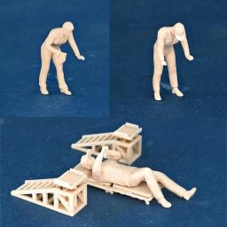Kicarmod 1/64 reparador de automóveis, mudança de figura de óleo, modelo de resina incolor, reparo de inclinação, escada, acessórios de cena, ferramentas - Image 1