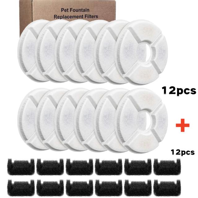 Filtros de Carvão Ativado COOYOMOO para Bebedouro de Gatos - Kit com 12 Unidades