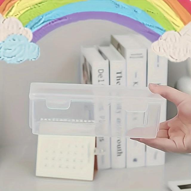 Caixas de Armazenamento Plástico Transparente 4Pçs com Tampas Articuladas