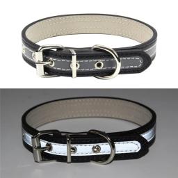 Coleira Ajustável Refletiva de Couro PU Durável e Segura para Cães Filhotes, Cães Pequenos e Gatos - Image 3